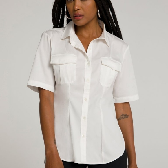 Good American Tops - NWT GOOD AMERICAN CINCHED TUNIC SHIRT